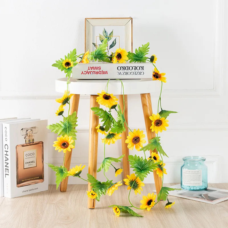 Videira Artificial de Girassol 2,5m para Decoração Elegante