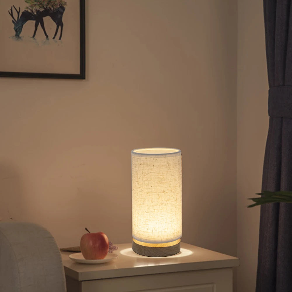 Candeeiro de Mesa LED em Madeira com Luz Quente