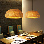 Carregue a imagem na visualização da galeria, Luminária Pendente de Bambu Artesanal E27 para Decoração
