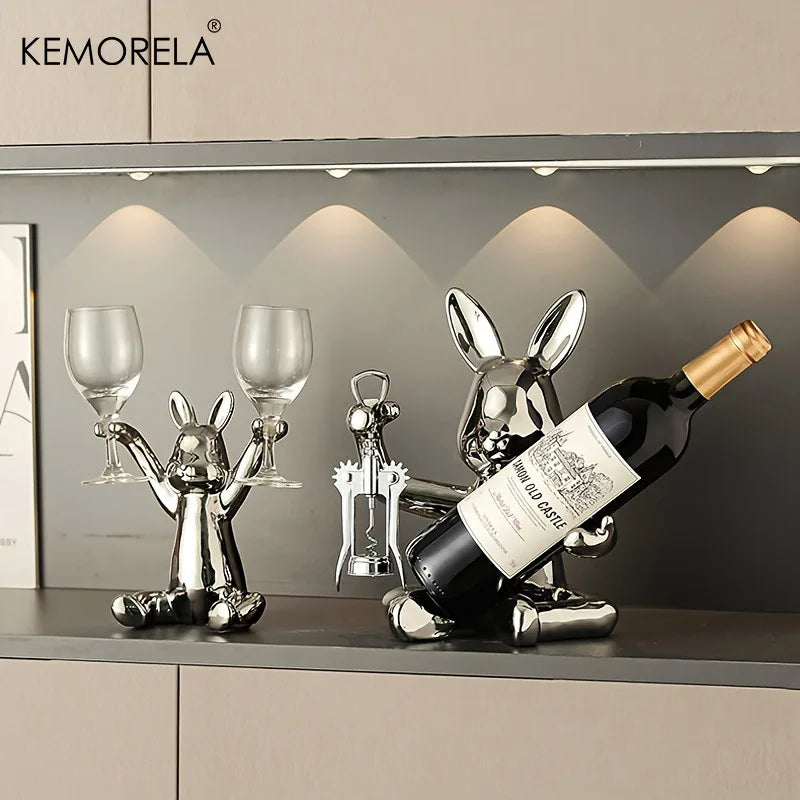 Rack de Vinho Criativo com Abridor e Design Charmoso
