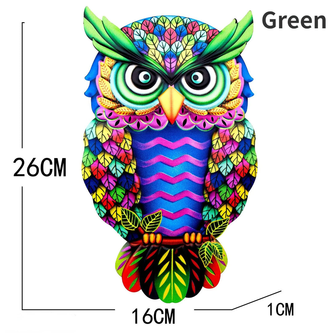 Escultura de Parede de Coruja em Metal Colorido - Decoração Vibrante