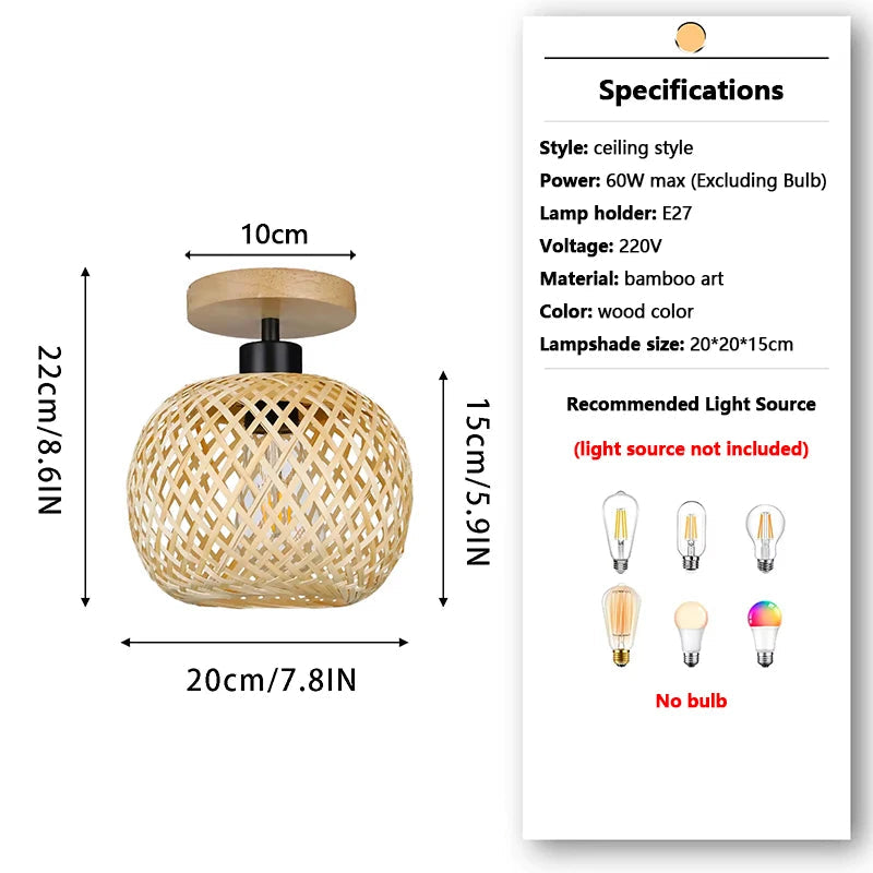 Luminária Pendente de Bambu Artesanal para Ambientes Aconchegantes