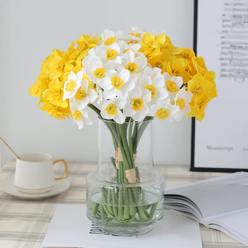 Bouquet de Narcisos de Seda para Decoração Elegante