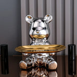 Carregue a imagem na visualização da galeria, Estatueta Decorativa de Urso com Bandeja - Armazenamento Elegante
