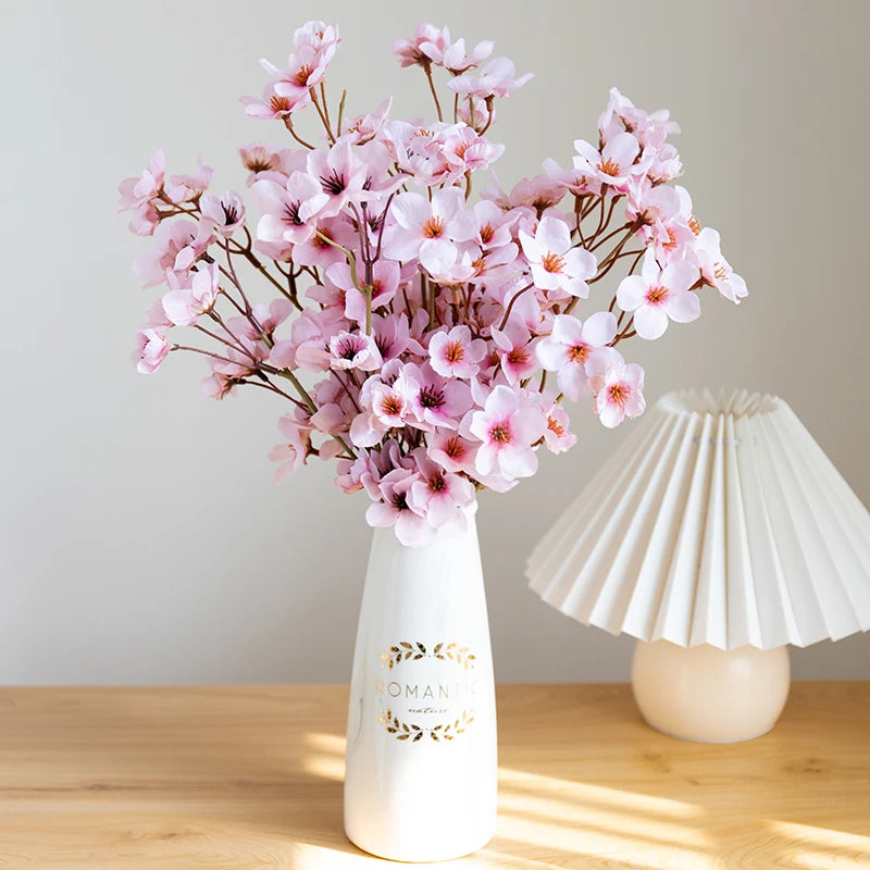 Ramo de Flor de Cerejeira Artificial 40cm para Decoração e Casamentos