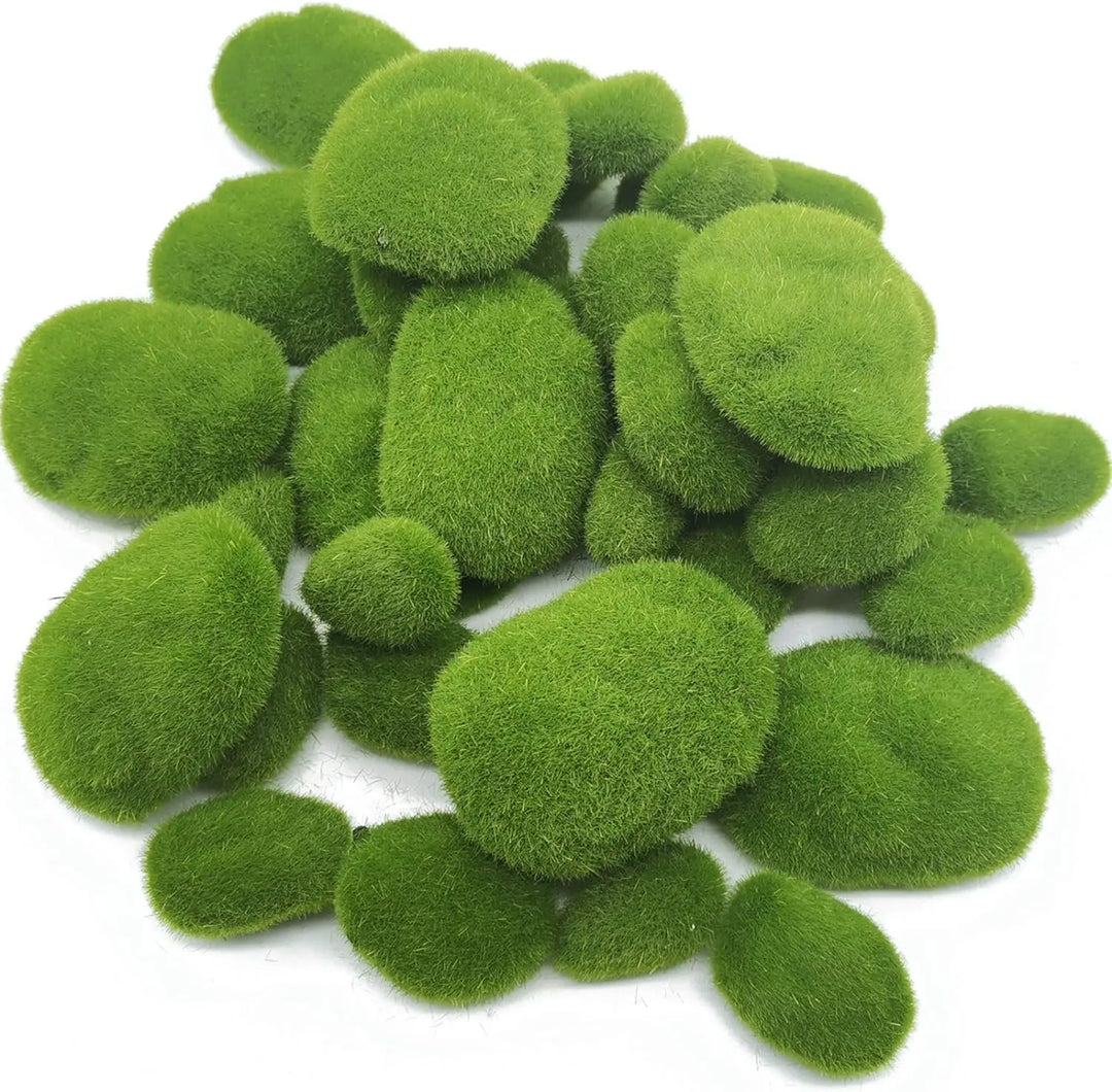 Pedras de Musgo Artificial para Decoração Natural - 10 Peças