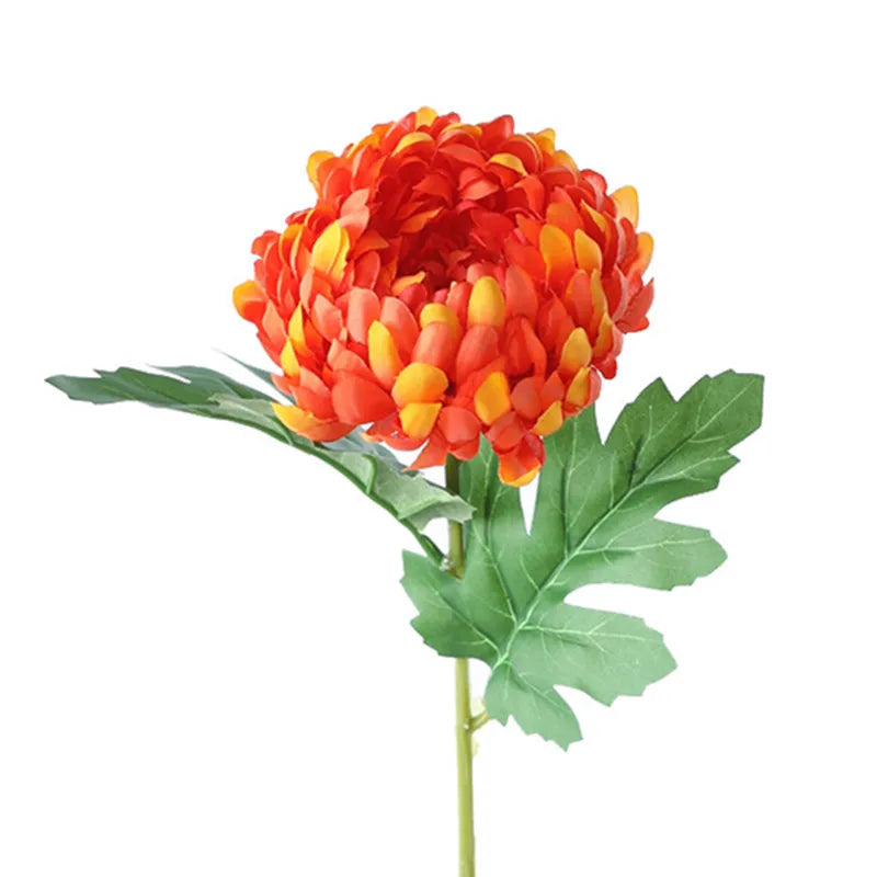 Ramo de Crisântemo Artificial em Seda para Decoração Elegante