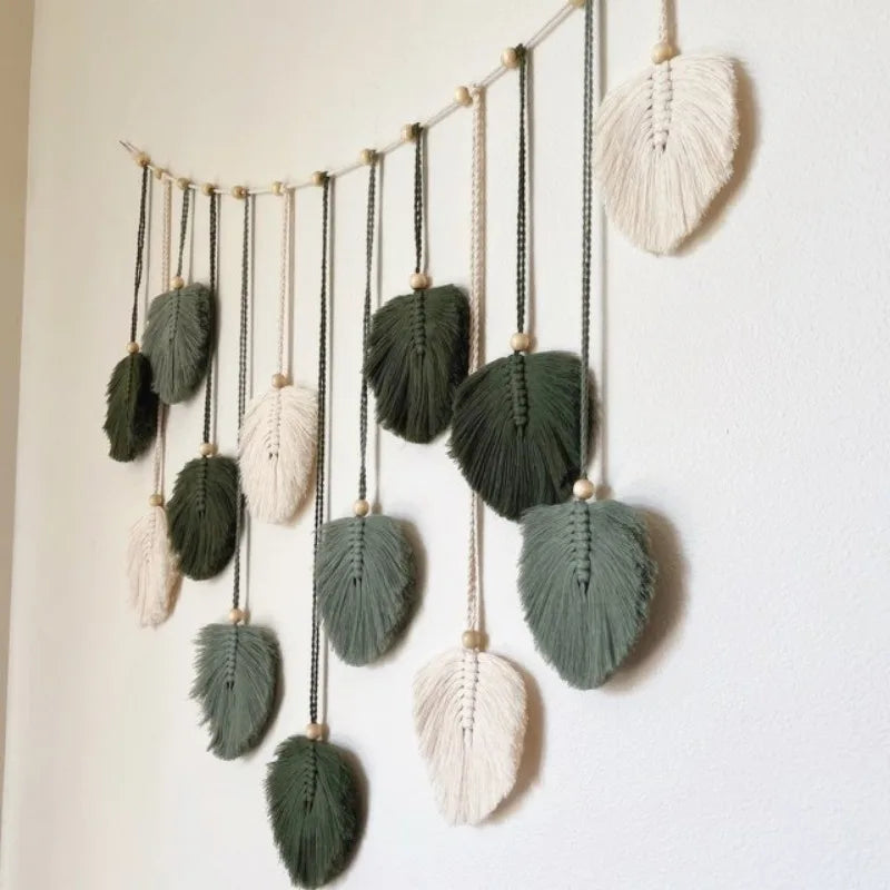 Guirlanda de Folhas de Macramê para Decoração Boho