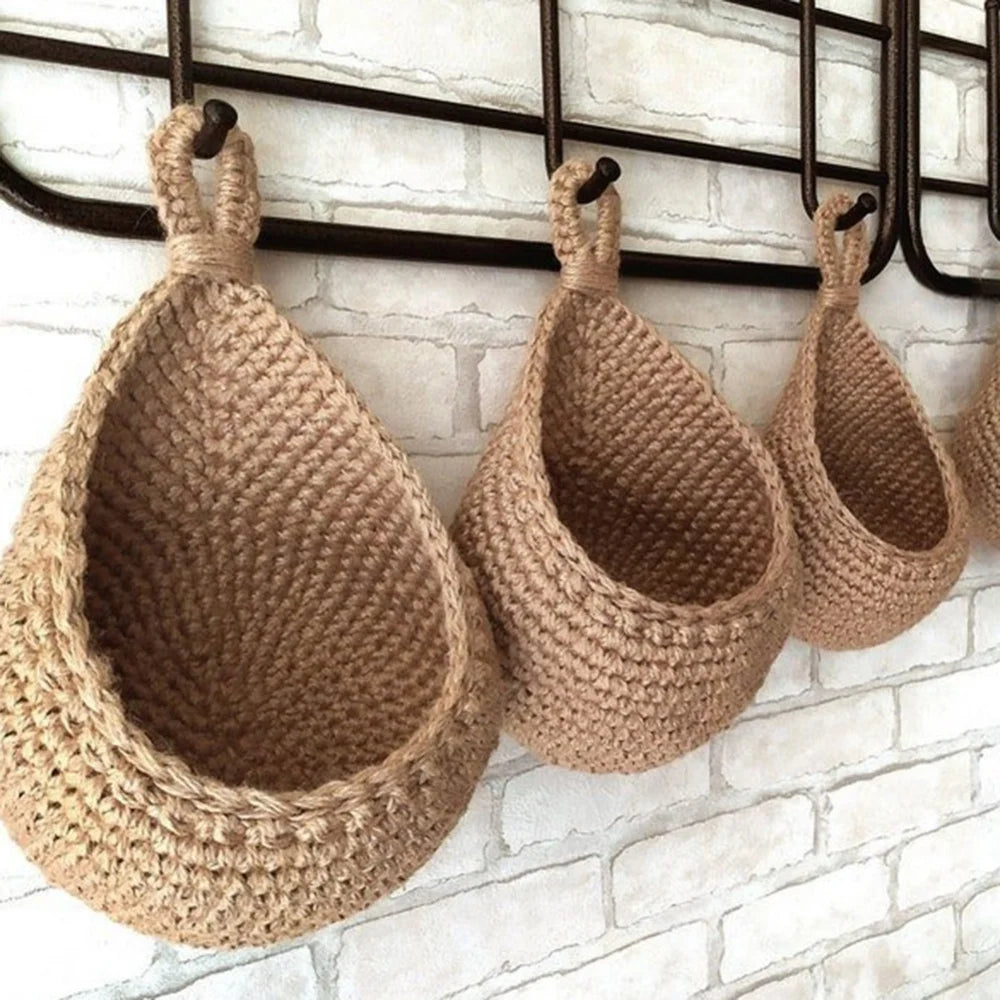 Cesta Suspensa de Juta para Frutas e Vegetais - Organização e Estilo