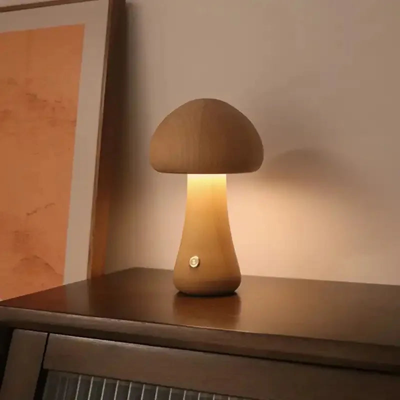 Luminária de Mesa Infantil LED com Toque e Design em Cogumelo Loja Salve Decor