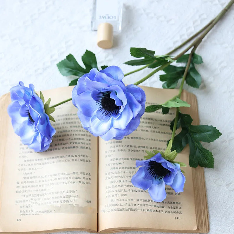 Flores Artificiais de Seda Anêmona - Beleza Eterna para Sua Decoração