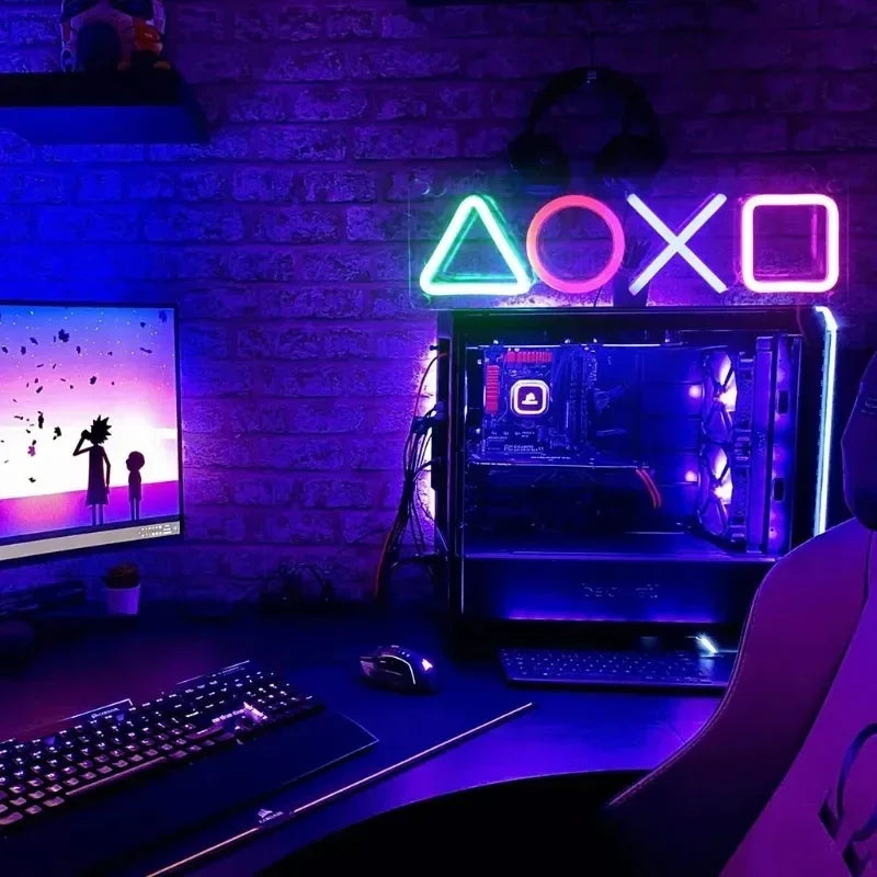 Letreiro Neon Gamer LED com Alimentação USB para Decoração Loja Salve Decor