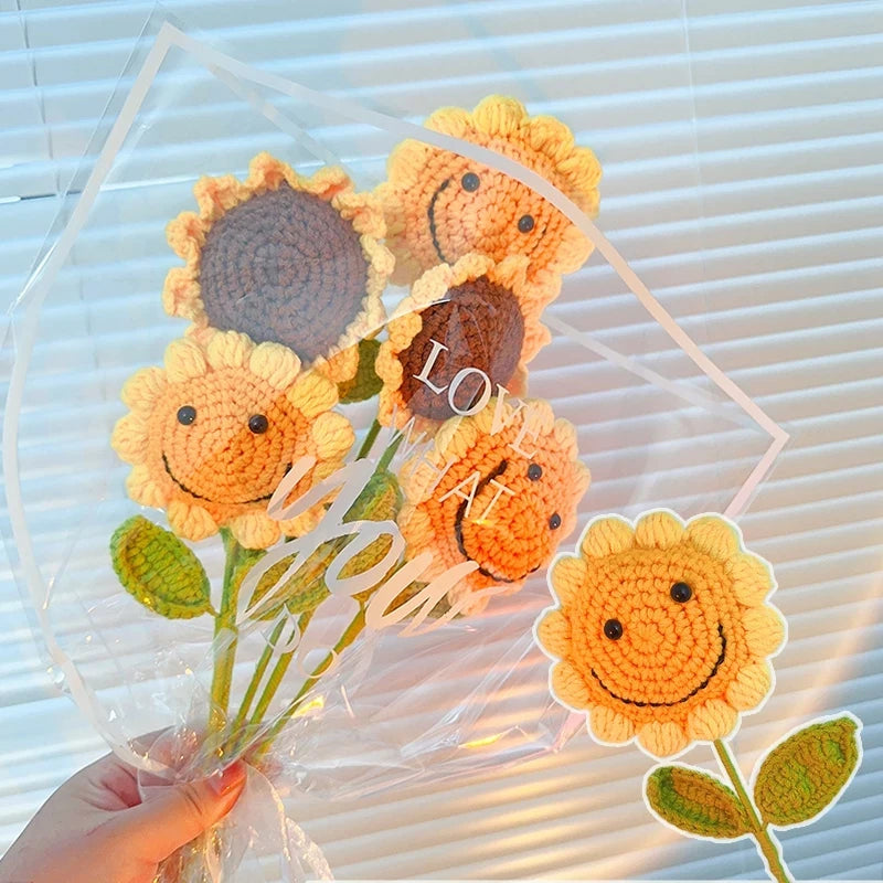 Buquê de Girassol Artesanal em Tricô - Presente Perfeito