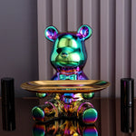 Carregue a imagem na visualização da galeria, Estatueta Decorativa de Urso com Bandeja - Armazenamento Elegante
