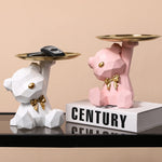 Carregue a imagem na visualização da galeria, Chaveiro Decorativo de Urso Geométrico com Bandeja de Armazenamento
