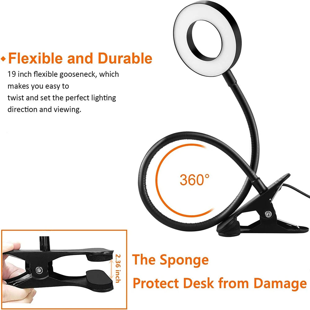 Luminária LED Flexível com Proteção Ocular e USB