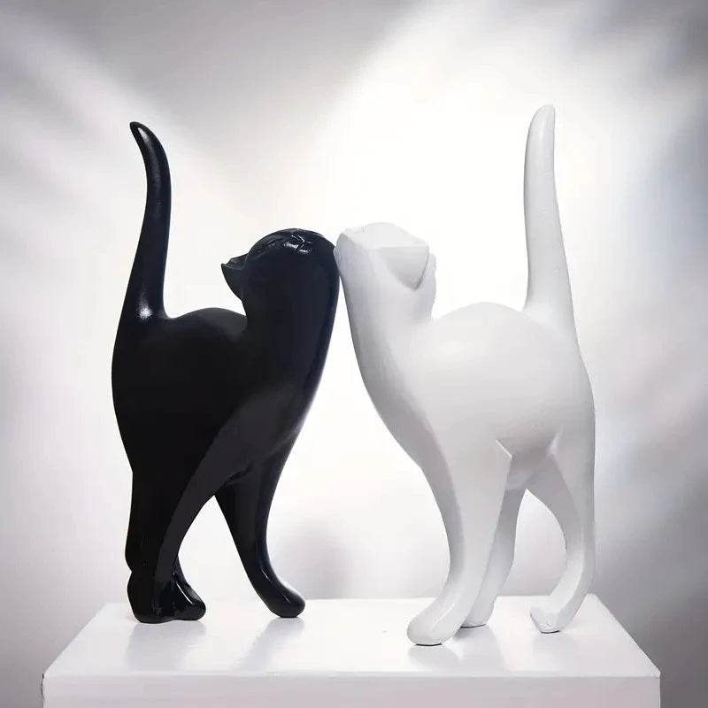 Estátuas de Gato em Resina para Decoração Elegante