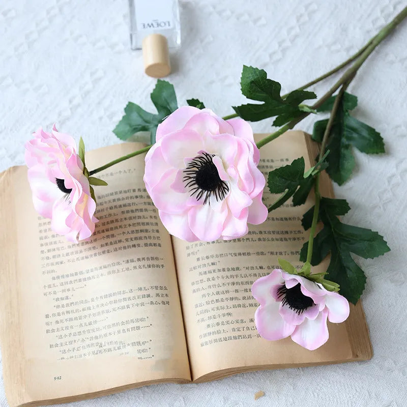 Flores Artificiais de Seda Anêmona - Beleza Eterna para Sua Decoração