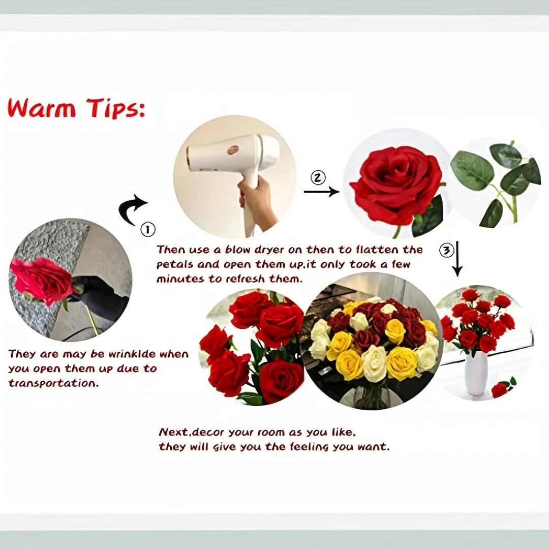 Buquê Realista de Rosas Artificiais para Decoração e Eventos