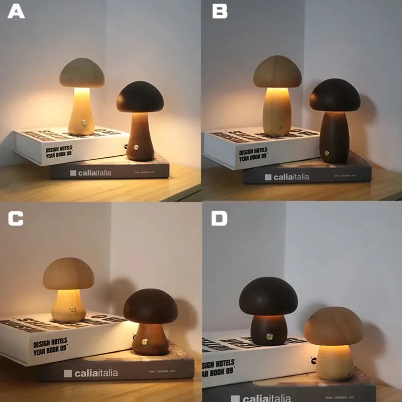 Luminária de Mesa Infantil LED com Toque e Design em Cogumelo Loja Salve Decor
