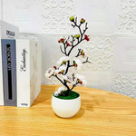 Carregue a imagem na visualização da galeria, Bonsai Artificial Decorativo para Mesa com Flores Realistas

