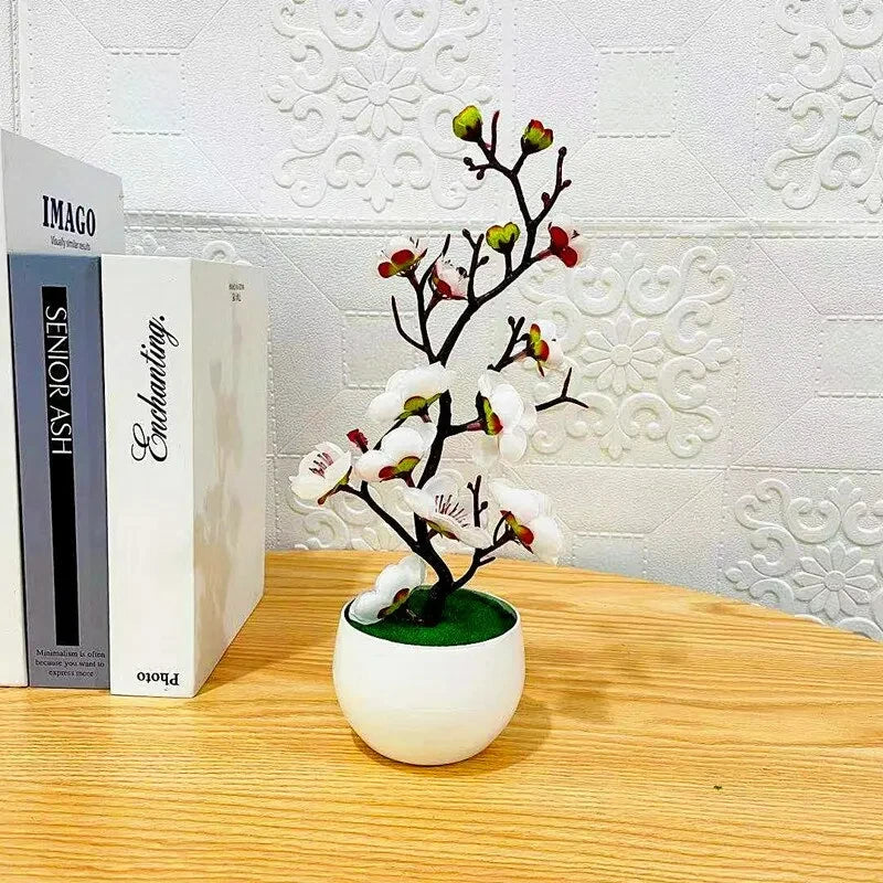 Bonsai Artificial Decorativo para Mesa com Flores Realistas