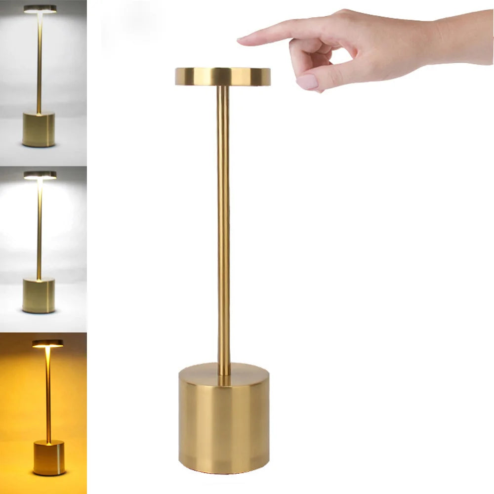 Luminária de Mesa LED Recarregável com Controle de Toque