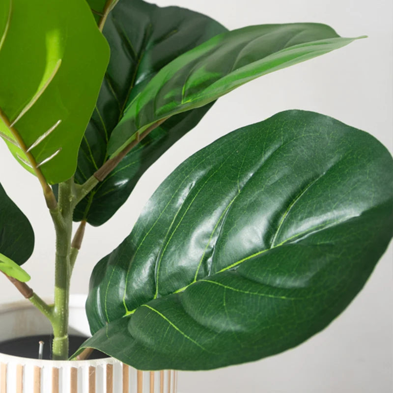 Ficus Artificial 38cm com Folhas de Violino para Decoração