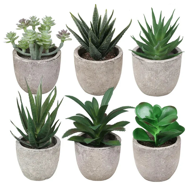 Decoração Elegante com Mini Plantas Artificiais em Vaso