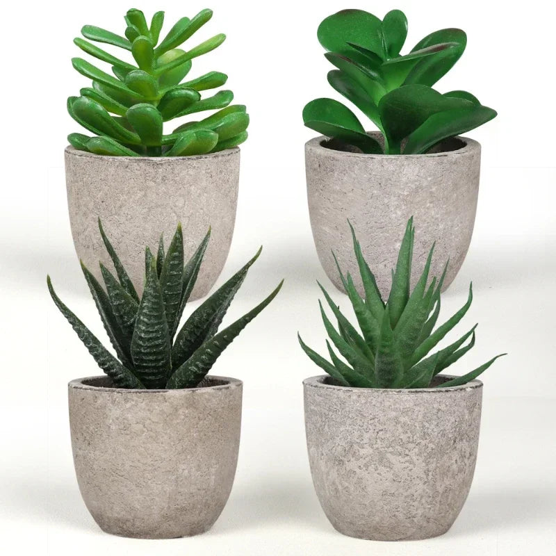 Decoração Elegante com Mini Plantas Artificiais em Vaso
