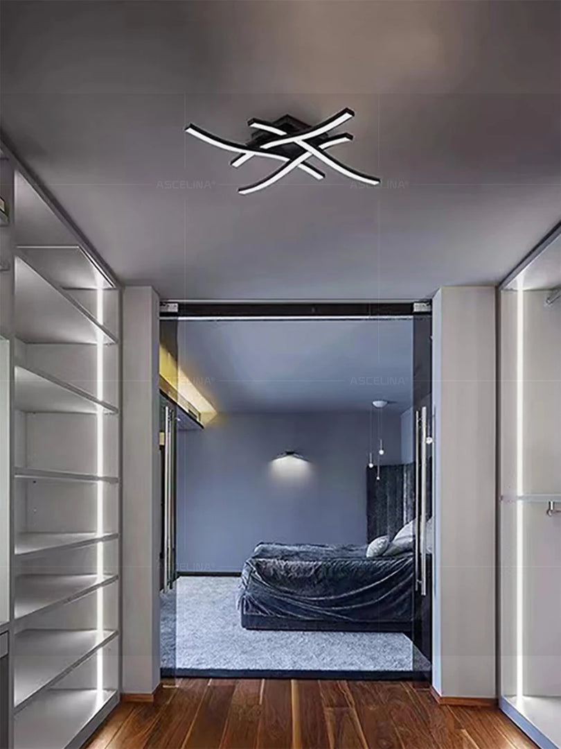 Luminária de Teto LED Moderna com Design Ondulado