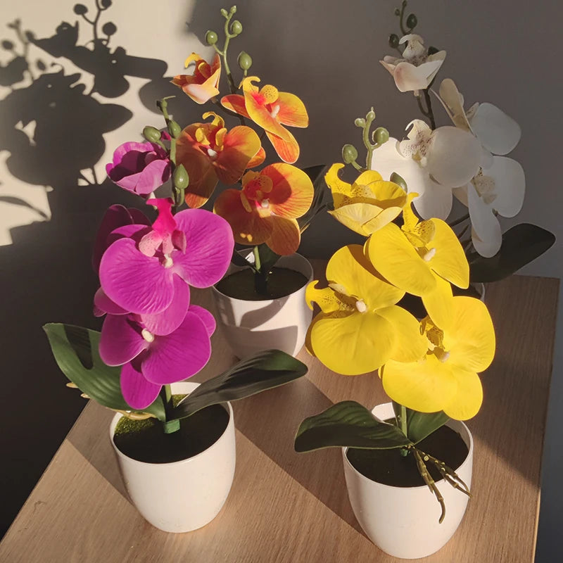 Orquídea Artificial Elegante para Decoração de Interiores