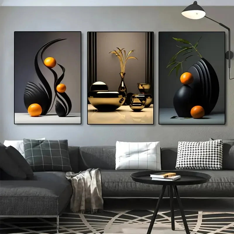 Conjunto de Arte em Tela Abstrata - Transforme Seu Espaço