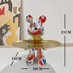 Carregue a imagem na visualização da galeria, Estatueta Decorativa de Urso Graffiti com Prato Multiuso
