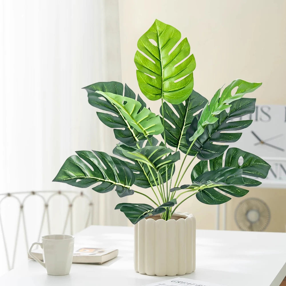Folhagem Monstera Artificial 43cm - Decoração Tropical Exuberante