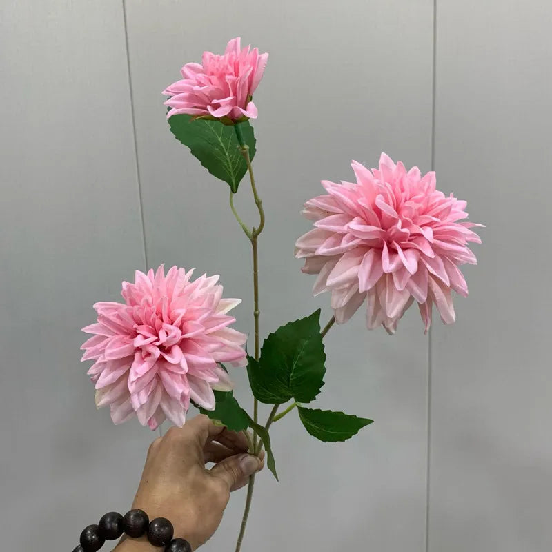 Ramo de Dália Artificial Realista - Beleza Atemporal para Sua Decoração
