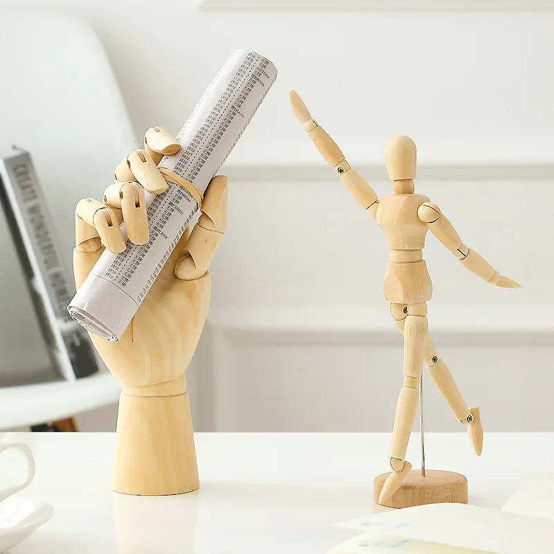 Modelo de Mão e Corpo em Madeira para Desenho Artístico