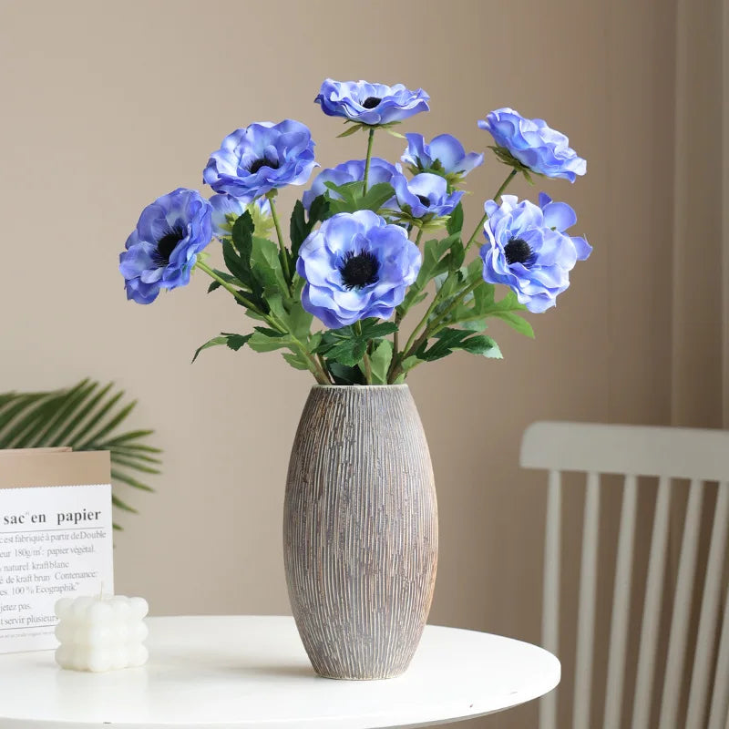 Flores Artificiais de Seda Anêmona - Beleza Eterna para Sua Decoração