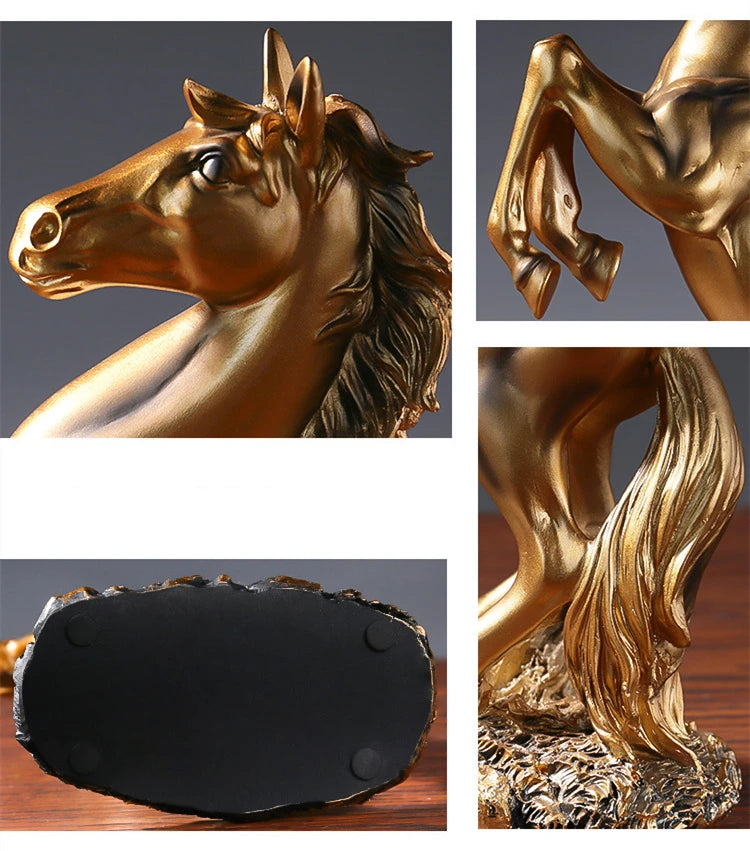 Elegante Escultura de Cavalo em Resina - Decoração Interior