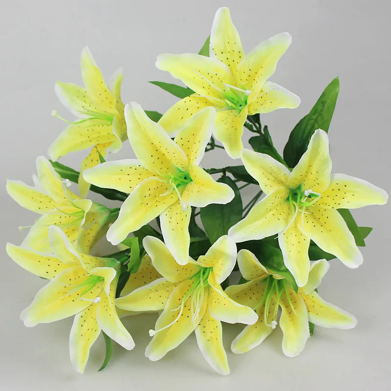 Buquê de Lírios Artificiais Multicoloridos para Decoração Elegante
