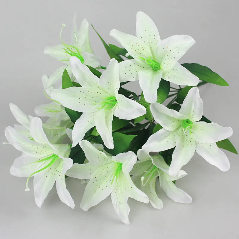 Buquê de Lírios Artificiais Multicoloridos para Decoração Elegante
