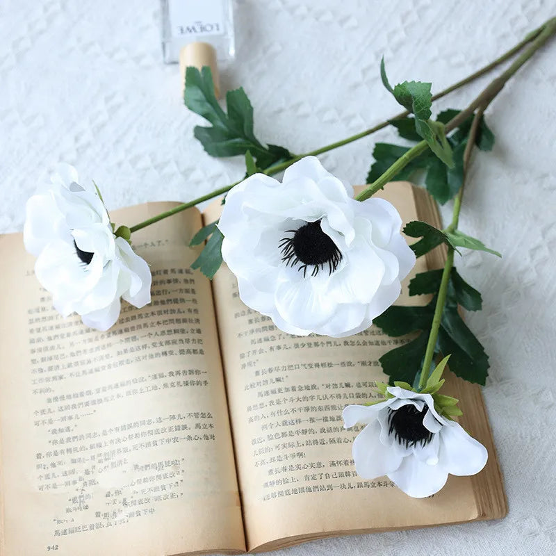 Flores Artificiais de Seda Anêmona - Beleza Eterna para Sua Decoração