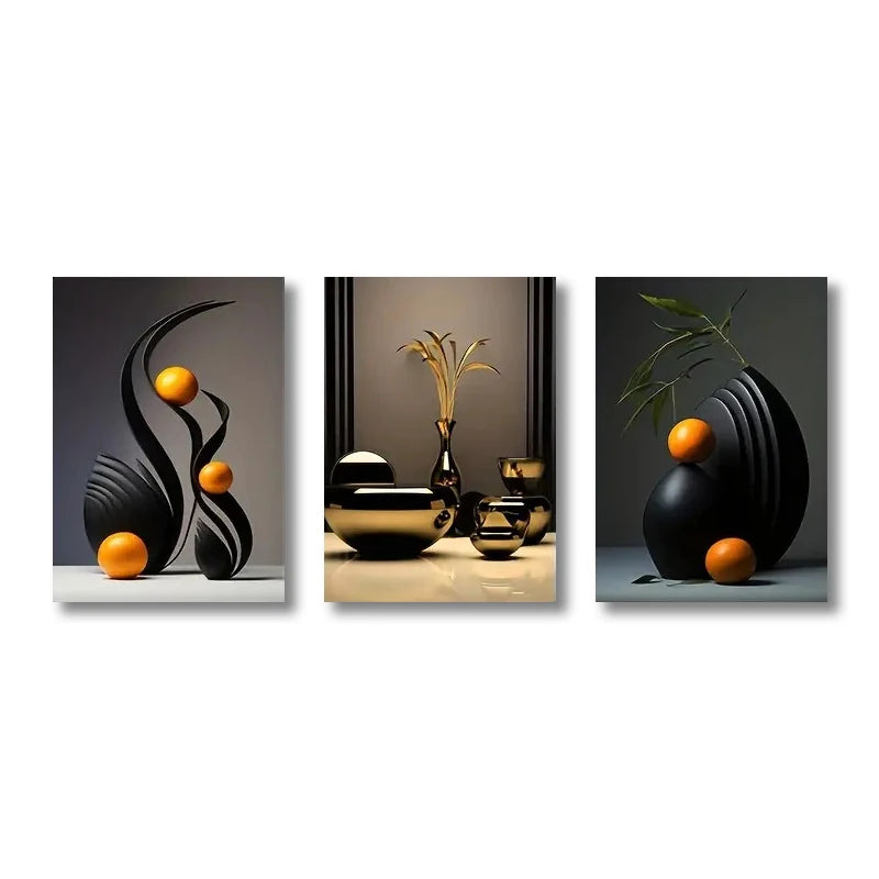 Conjunto de Arte em Tela Abstrata - Transforme Seu Espaço