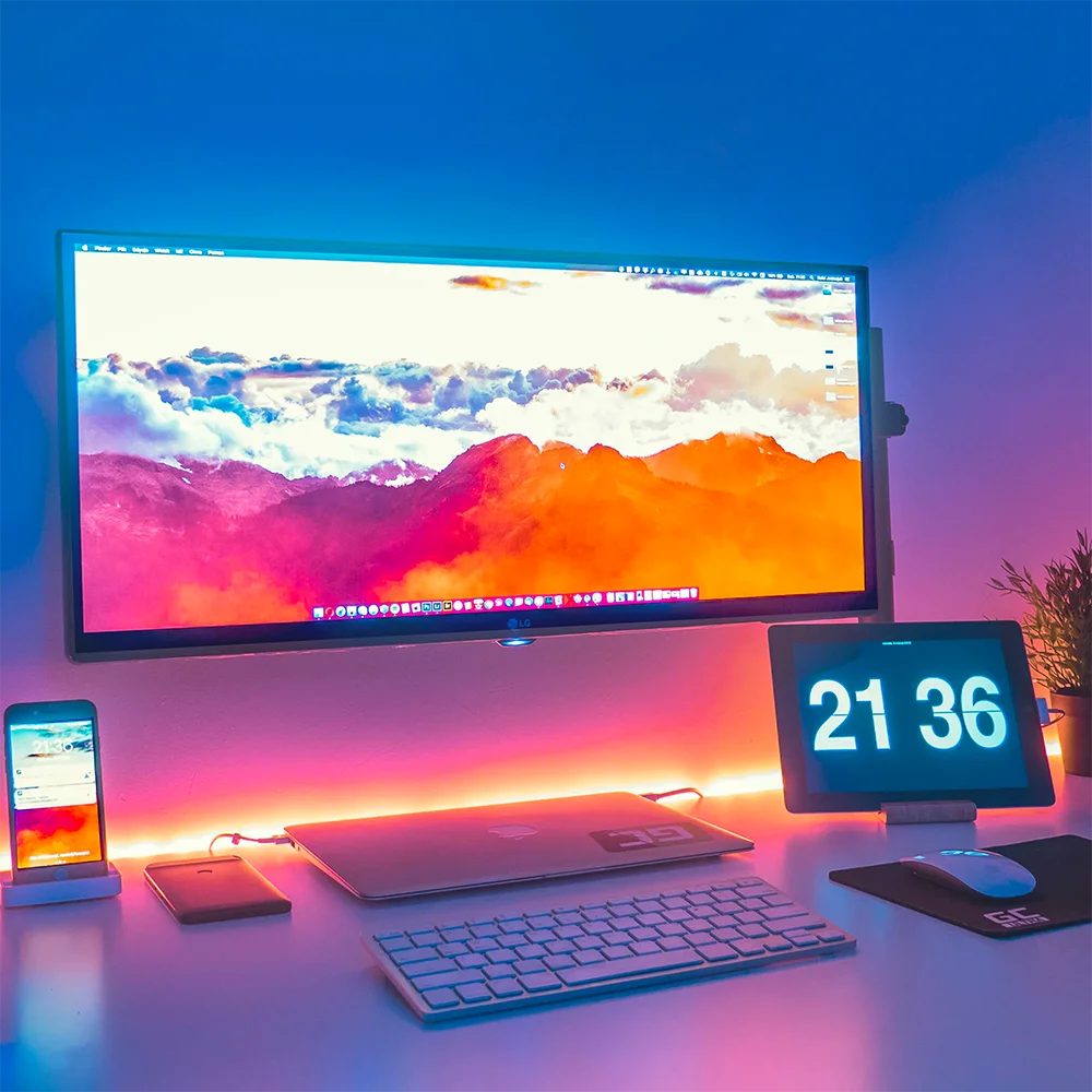 Fita LED RGB 5050 5m IP65 - Iluminação Vibrante e Controle Completo Loja Salve Decor